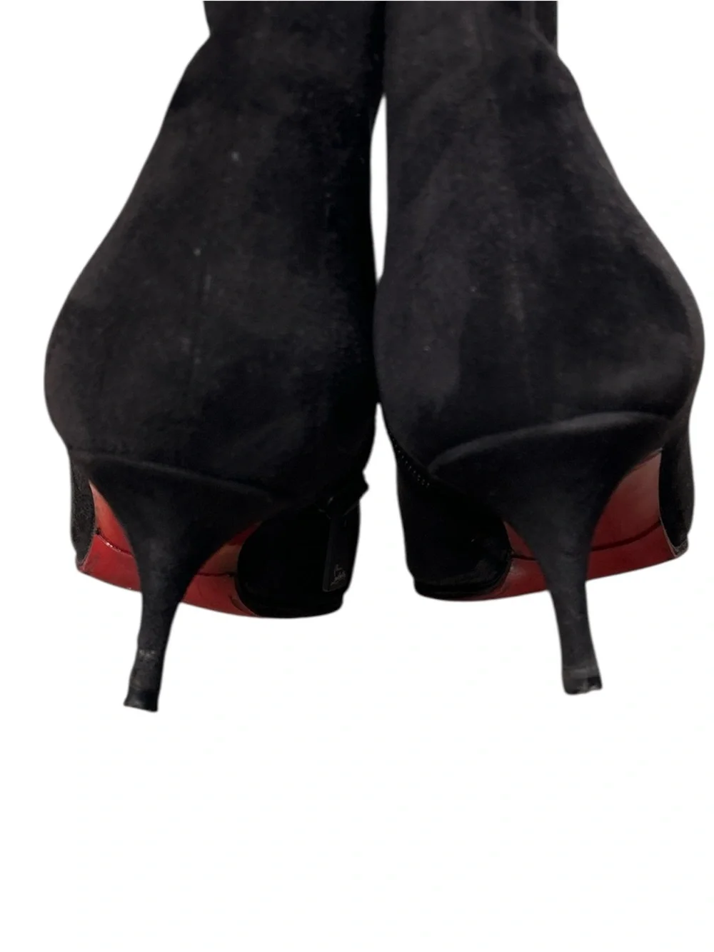Christian Louboutin So Kate 55 Black Suede Pointed Toe Booties Size 38 Classic